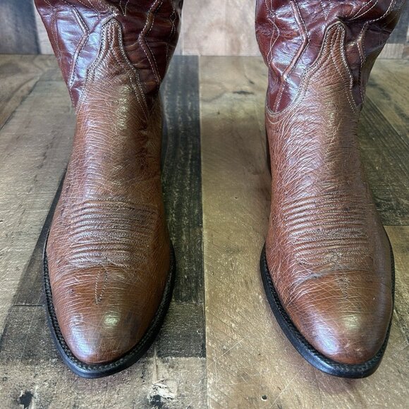 Lucchese Classics D0997 Vintage Smooth Quill Ostrich Cowboy Boots Mens 10.5 D - Picture 10 of 12